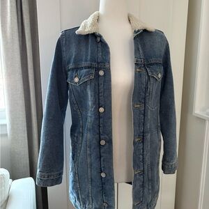 Denim Blue Jacket with Sherpa Lining
